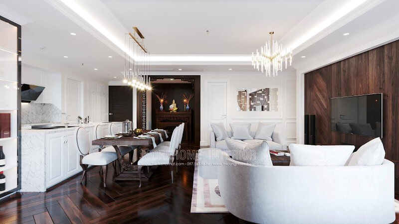 Mẫu tủ bếp gỗ tự nhiên không bao giờ lỗi mốt hiện nay Thiết kế chung cư