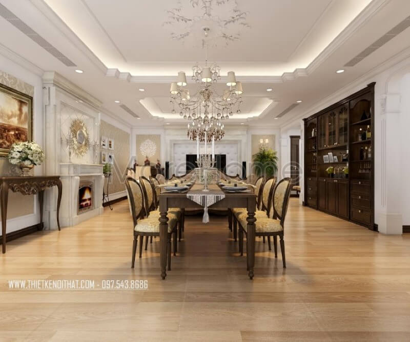Trang trí nội thất phòng ăn chung cư phong cách tân cổ điển Thiết kế chung cư