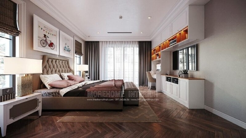 Trang trí nội thất phòng của con đẹp, sang trọng nhưng không kém nét sinh động, đáng yêu. Mẫu nội thất biệt thự đẹp