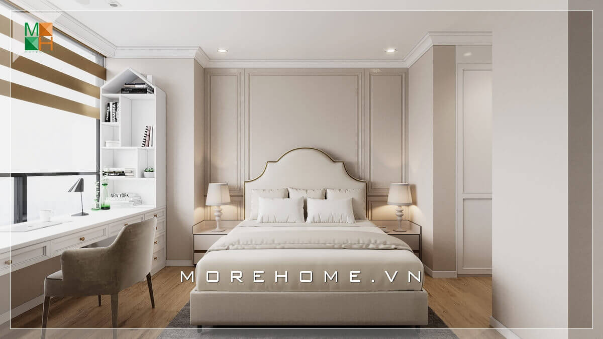 Giường ngủ chung cư tân cổ điển Giường ngủ chung cư tân cổ điển