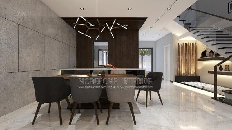 Trang trí nội thất phòng ăn hiện đại, đẹp sang trọng dành cho nhà phố, biệt thự với tối đa 7 thành viên. Thiết kế nội thất biệt thự