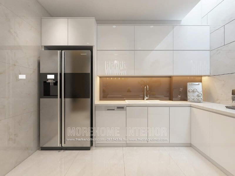 Mẫu thiết kế tủ bếp gỗ công nghiệp ấn tượng đúng ý của gia chủ được hoàn thiện bởi Morehome. Tủ bếp hiện đại,tủ bếp đẹp hiện đại, tủ bếp An Cường