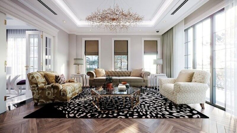 Bộ bàn ghế sofa văng đơn, đôi tân cổ điển đẹp, sang trọng cho không gian biệt thự, nhà phố.