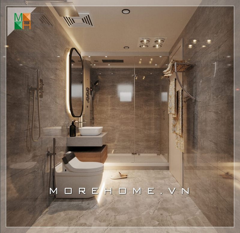 Mẫu thiết kế phòng tắm hiện đại cho chung cư, nhà phố, biệt thự với nội thất vệ sinh đơn giản mà sang trọng