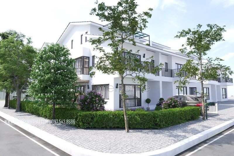 Thiết kế kiến trúc ngoại thất biệt thự Ecopark Hưng Yên phong cách hiện đại Thiết kế kiến trúc hiện đại cho nahf phố, biệt thự