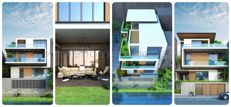 Thiết kế kiến trúc biệt thự cao bằng phong cách hiện đại cao cấp Thiết kế kiến trúc hiện đại cho nahf phố, biệt thự