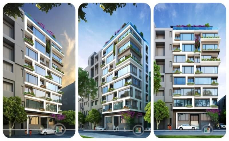 Thiết kế kiến trúc nhà phố văn phòng 2 mặt tiền 8 tầng tại phố Trấn Vũ Ba Đình Hà Nội Thiết kế kiến trúc hiện đại cho nahf phố, biệt thự