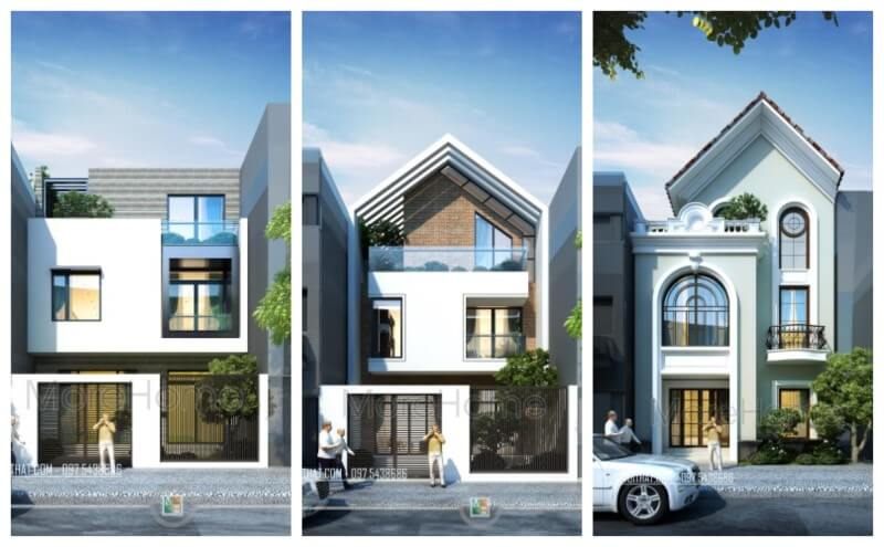 Thiết kế nhà phố 2 tầng 1 tum kiến trúc hiện đại, tân cổ điển, kiến trúc mái thái cao cấp ở hải phòng Thiết kế kiến trúc hiện đại cho nahf phố, biệt thự