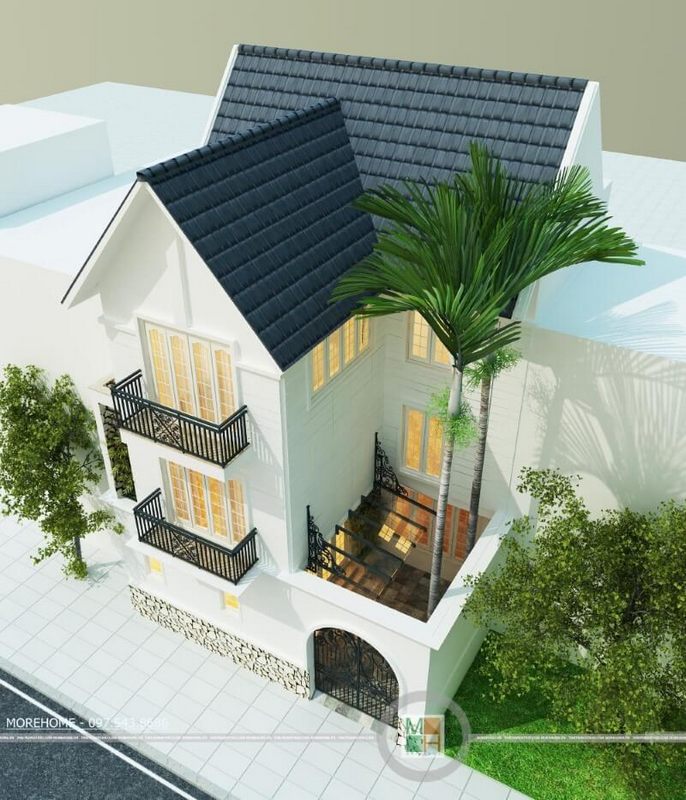 Thiết kế kiến trúc hiện đại cho biệt thự 3 tầng mái thái tại KĐT Việt Hưng Long Biên Hà Nội Thiết kế kiến trúc hiện đại cho nahf phố, biệt thự