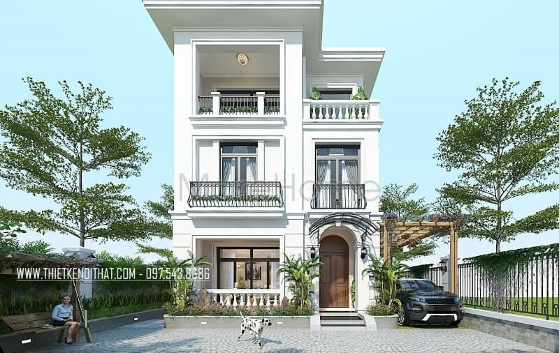 Mẫu thiết kế kiến trúc biệt thự hiện đại 3 tầng Vinhomes Greenbay đẹp, sang trọng, cao cấp ở Hà Nội Thiết kế kiến trúc hiện đại cho nahf phố, biệt thự