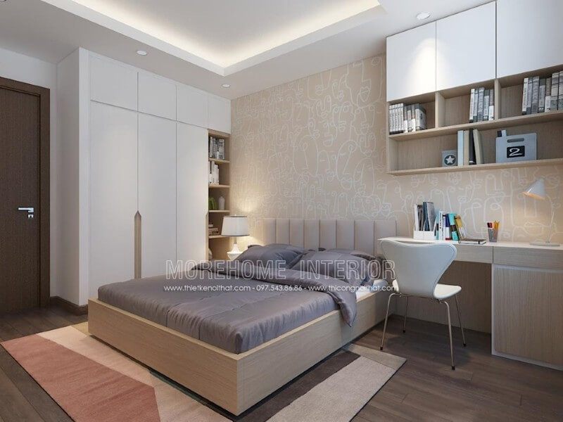 Tủ quần áo từ chất liệu gỗ acrylic màu trắng trang nhã trẻ trung