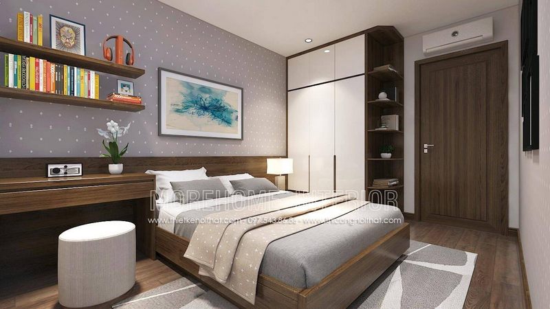 Tủ áo phòng ngủ hiện đại, kết hợp kệ đồ không cánh bên hông, xu hướng thịnh hành hiện nay tủ gỗ công nghiệp